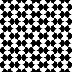 Vector modern seamless geometry pattern round , black and white abstract geometric background, wallpaper print, monochrome retro texture, hipster fashion design