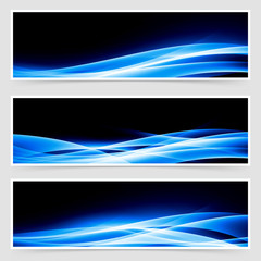 Canvas Print - Abstract blue speed light line headers