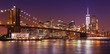 Brooklyn Bridge and Manhattan at night, New York City, USA.