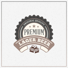 Wall Mural - Retro Design Element, Badge, Logotype, Label for Beer, Beer Shop, Pub, Bar. Vector Illustration