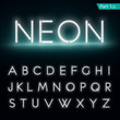 Neon alphabet. Glowing font. Vector format part 1