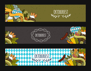 Doodle style web banner design for Oktoberfest beer festival