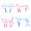 Dancing couple logo set.