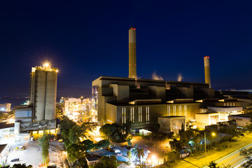 Wall Mural - Cement Plant at night