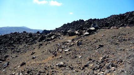 nea kameni, volcanic island near santorini, greece