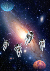 Wall Mural - astronauts spaceman outer space solar system planets universe. elements of this image furnished by n