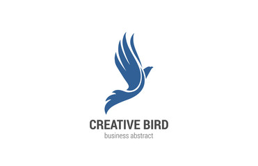 Poster - Flying Bird Logo abstract design vector template. Phoenix concep