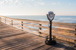 Sightseeing Binoculars with on the Virginia Beach Fishing Pier with Beach Background
