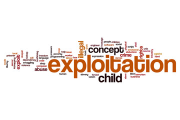 Sticker - Exploitation word cloud concept