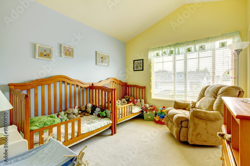 blue and yellow nursery