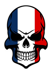 Wall Mural - Skull in France flag colors