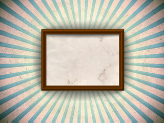 Sticker - Frame on the grungy rays background