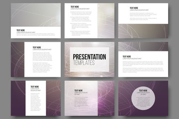 Wall Mural - set of 9 vector templates for presentation slides. conceptual