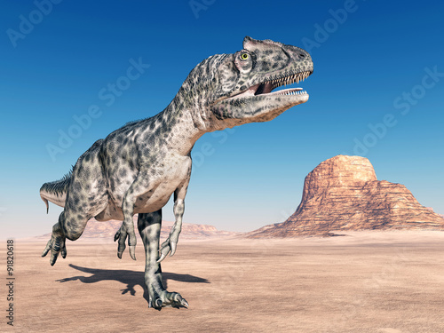 Obraz w ramie Dinosaur Allosaurus