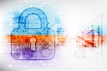 Protection concept of digital and technological.