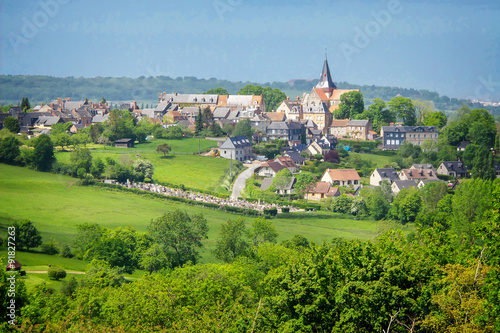 Landscape of Beaumont en Auge in Normandy, France Canvas