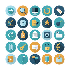 Wall Mural - Flat design icons for business and finance