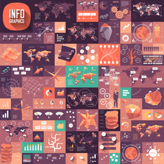 Wall Mural - Set of infographics flat design elements