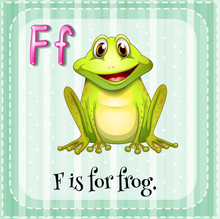 Flashcard Letter F Is For Frog