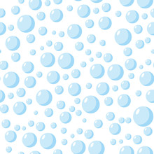 Bubbles Seamless Pattern. Vector Background And Water Squirts