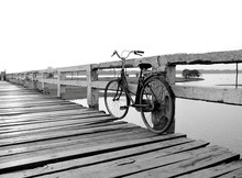 Bicycle On Wooden Bridge