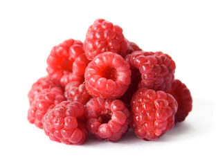 Canvas Print - raspberries isolated on white background