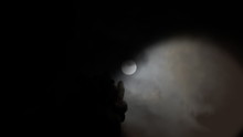 Silhouette Moon Religion Pray Light Leaks