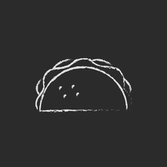 Poster - Taco icon drawn in chalk.