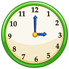 Round Clock With Green Frame