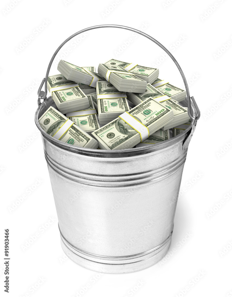 Bucket full of money