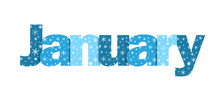 JANUARY Vector Snowflake Letters Icon (blue)