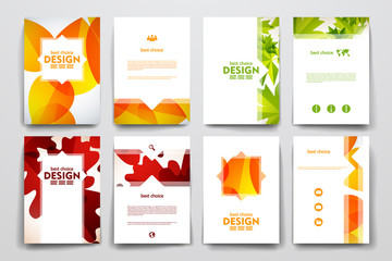 Set of brochure, poster design templates in autumn style