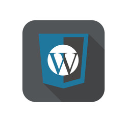Wall Mural - vector web development shield sign - php site content managment