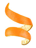 Fototapeta Tęcza - Spiral orange peel isolated