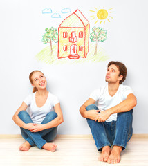 Wall Mural - Concept:  housing and mortgage for young families. couple dreami