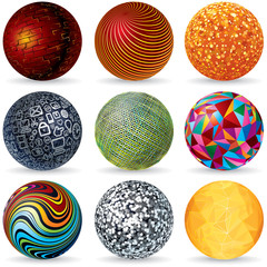 Abstract Vector 3D Spheres. Design Concept.