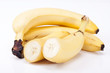 group of fresh fruits of yellow banana  on white background