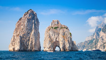 Capri Island, Famous Faraglioni Rocks, Landscape