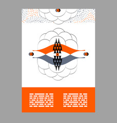 Wall Mural - flyer, leaflet, booklet layout. editable design template. patter