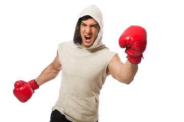 Wall Mural - Boxing concept with young sportsman