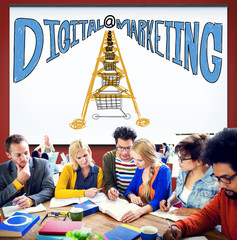 Sticker - Digital Marketing Online Communication Website Concept