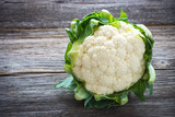 Cauliflower on wooden background
