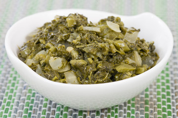 Callaloo - Caribbean side dish made with amaranth.
