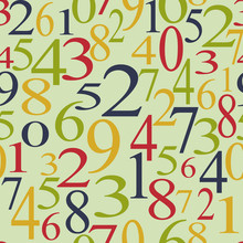 Numerical Seamless Background With White Digits On A Green
