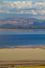 Poster - Great Salt Lake and Wasatch Mountains in evening from Antelope Island State Park in Utah