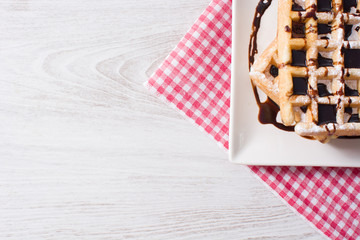 Waffles with chocolate