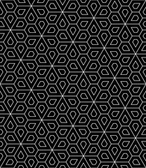 Vector modern seamless geometry pattern flower, black and white abstract geometric background, wallpaper print, monochrome retro texture, hipster fashion design