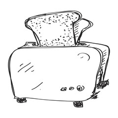 Wall Mural - Simple doodle of a toaster