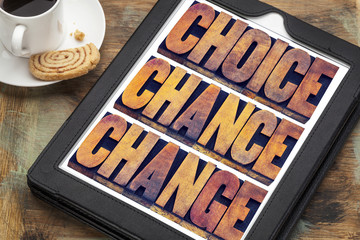 choice, chance and change on tablet