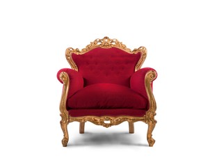 red and gold luxury armchair